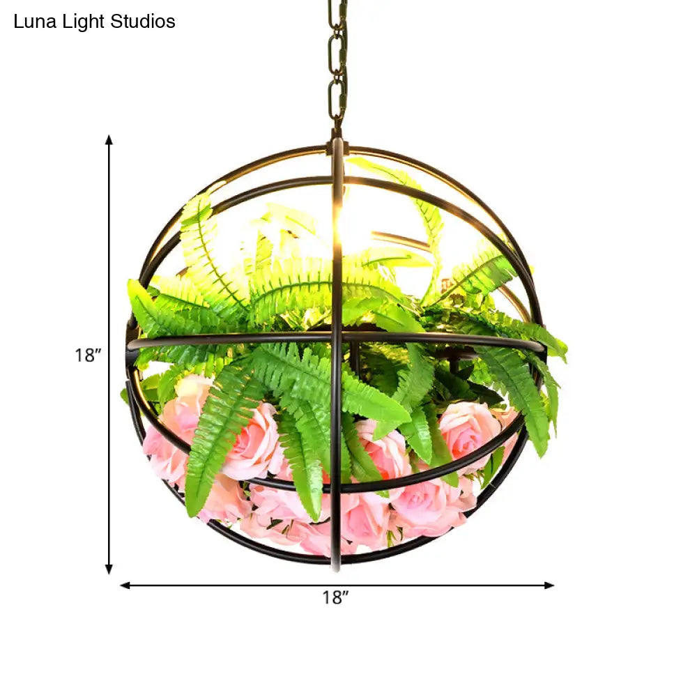 Rustic Pendant Lamp With Artistic Plant Design And Colorful Options - Perfect For Cafes Homes