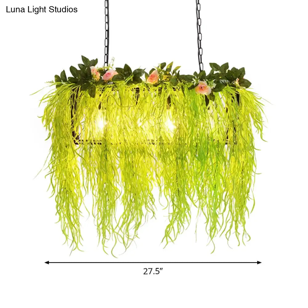 Rustic Pendant Lamp With Artistic Plant Design And Colorful Options - Perfect For Cafes Homes