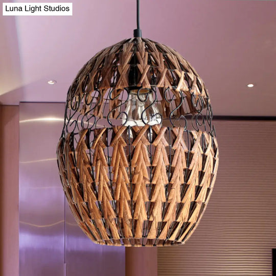 Rustic Rattan Hanging Ceiling Light & Pendant Lamp For Living Room