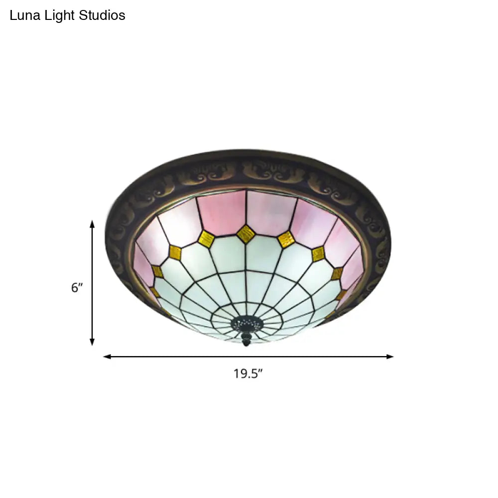 Rustic Stained Glass Sunflower Ceiling Light In Multicolor Options For Dining Room Tiffany Décor
