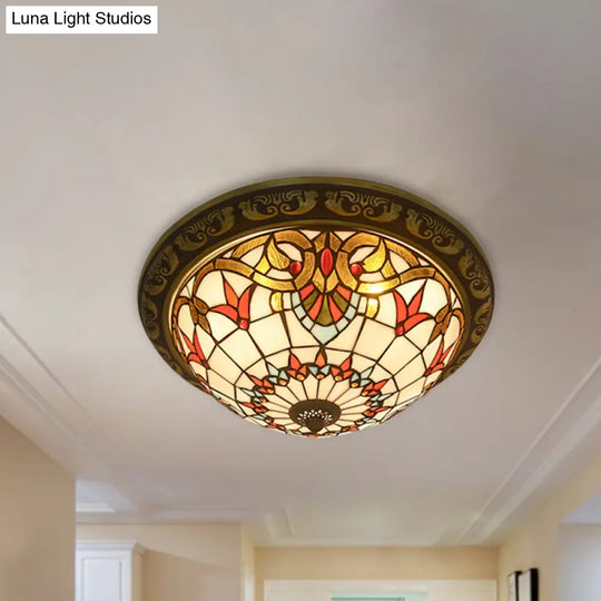 Rustic Stained Glass Sunflower Ceiling Light In Multicolor Options For Dining Room Tiffany Décor Red