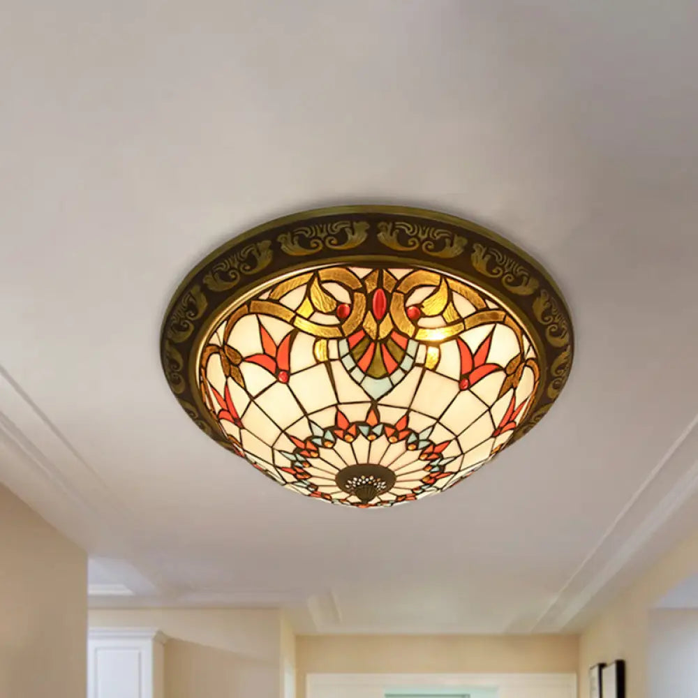 Rustic Stained Glass Sunflower Ceiling Light In Multicolor Options For Dining Room Tiffany Décor Red