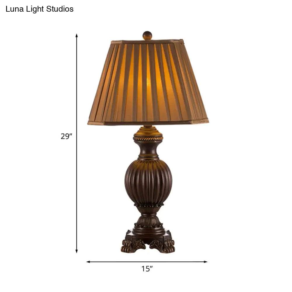 Rustic Style Tapered Dining Table Lamp With Brown Night Light 13/15 Wide