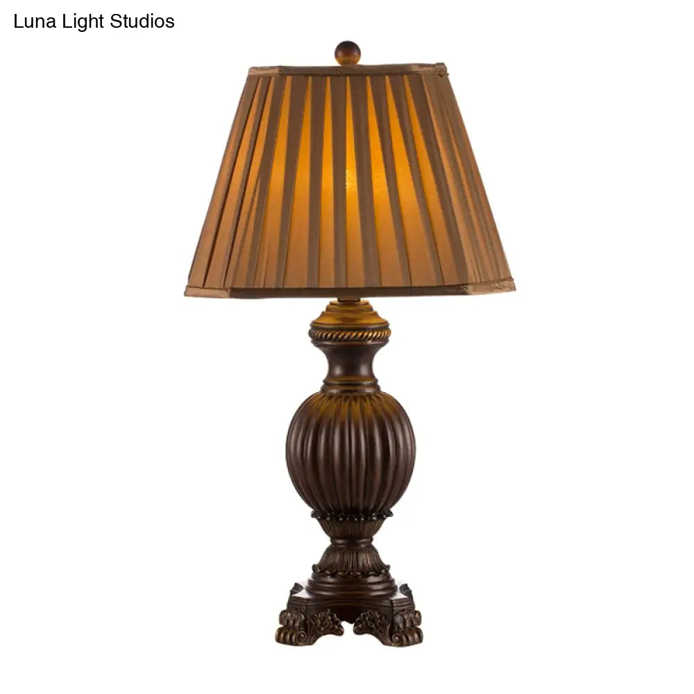 Rustic Style Tapered Dining Table Lamp With Brown Night Light 13/15 Wide