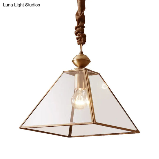 Rustic Tower Pendant Light With Clear/Frosted Glass Bulb