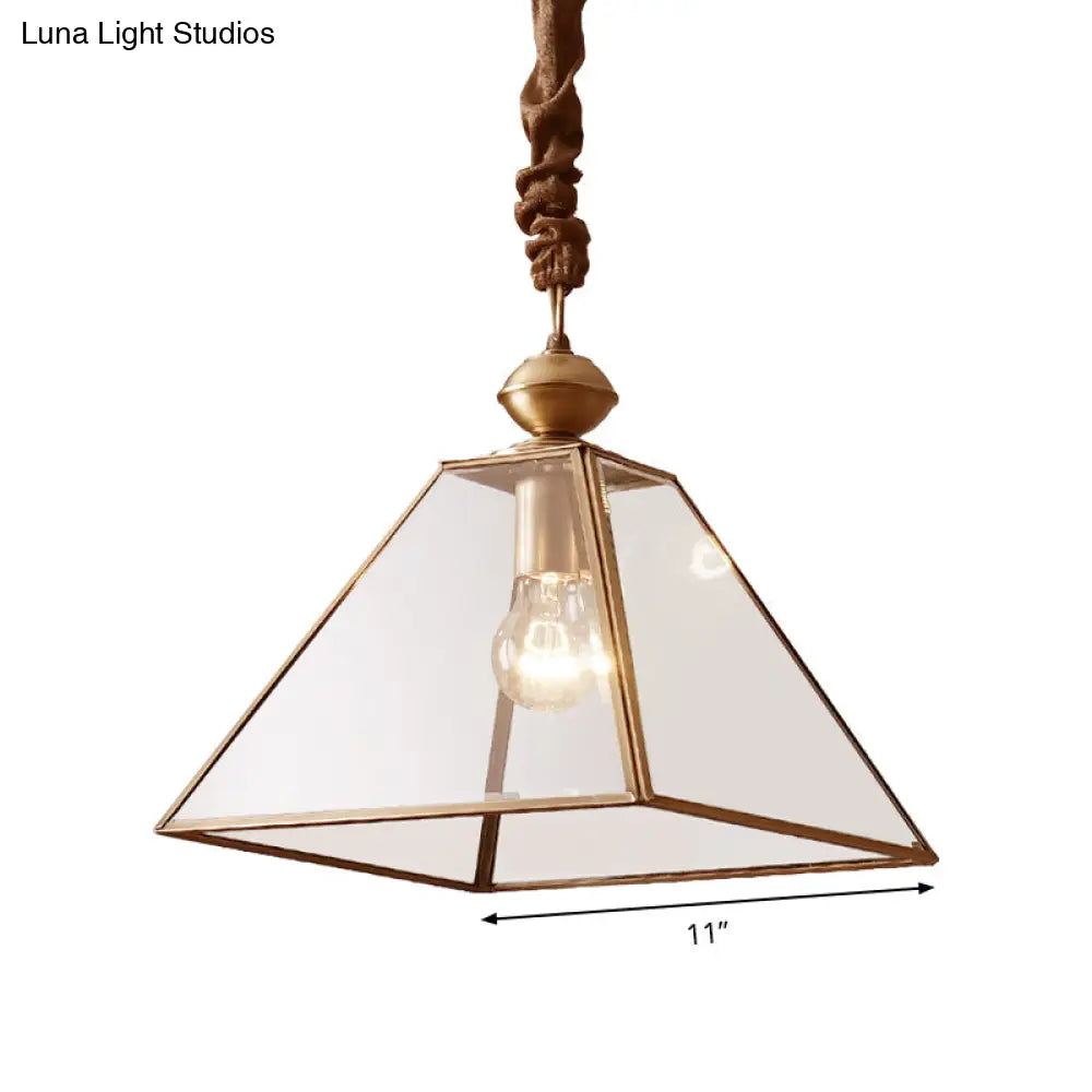 Rustic Tower Pendant Light With Clear/Frosted Glass Bulb