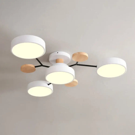 Samantha - Semi Flush Mount Light Macaron Led Acrylic Semi-Flush Ceiling Fixture 4 / White Warm Lamp