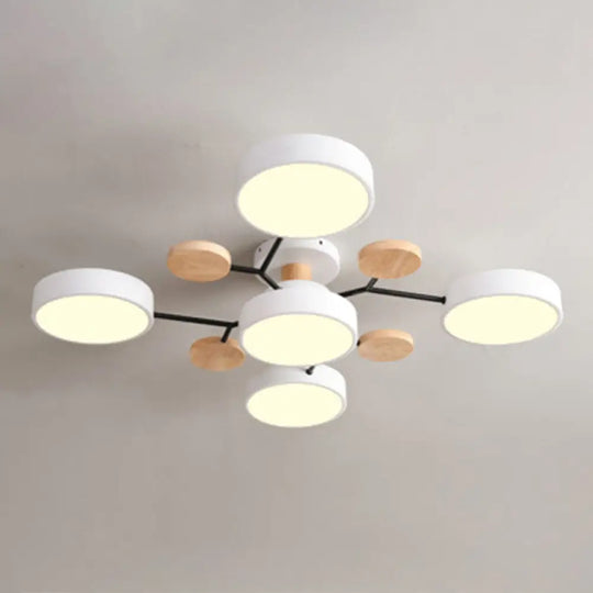 Samantha - Semi Flush Mount Light Macaron Led Acrylic Semi-Flush Ceiling Fixture 5 / White Warm Lamp