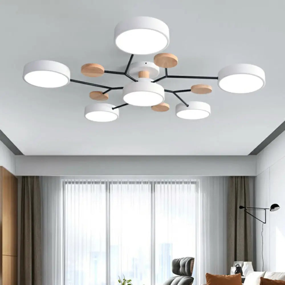 Samantha - Semi Flush Mount Light Macaron Led Acrylic Semi-Flush Ceiling Fixture 6 / White Lamp