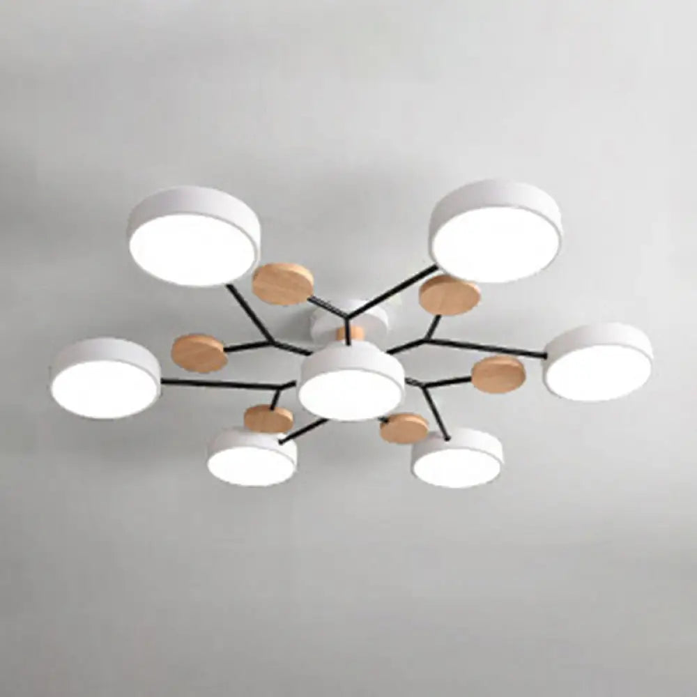 Samantha - Semi Flush Mount Light Macaron Led Acrylic Semi-Flush Ceiling Fixture 7 / White Lamp