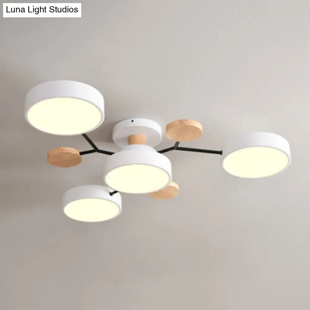 Macaron Sputnik Led Semi Flush Mount Ceiling Light Fixture 4 / White Warm