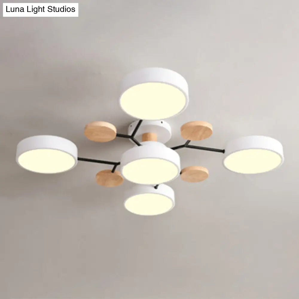 Macaron Sputnik Led Semi Flush Mount Ceiling Light Fixture 5 / White Warm