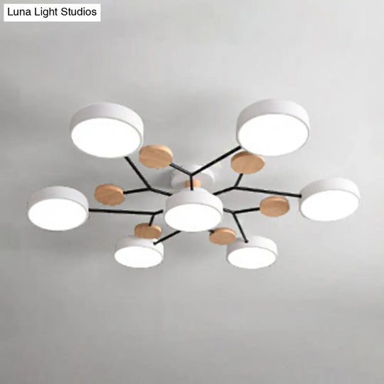 Macaron Sputnik Led Semi Flush Mount Ceiling Light Fixture 7 / White