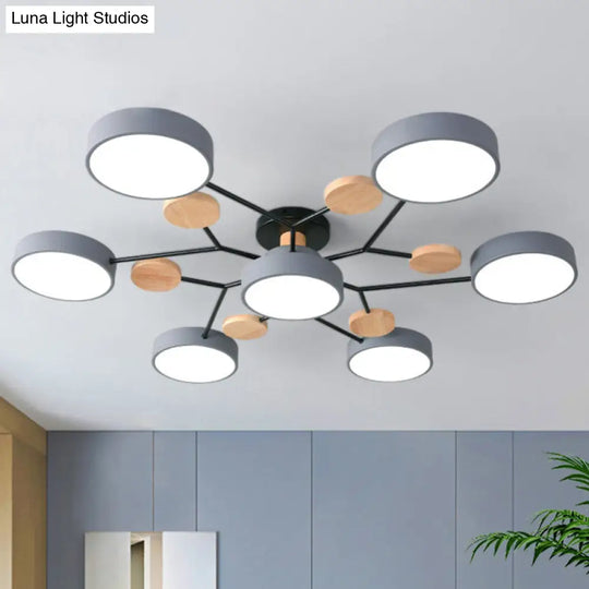 Macaron Sputnik Led Semi Flush Mount Ceiling Light Fixture