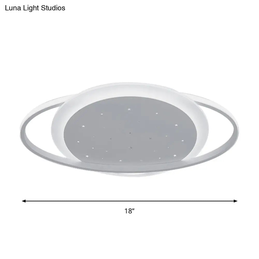 Saturn Led Flush Ceiling Light With Stylish Star Design Sleek Acrylic Fixture In White