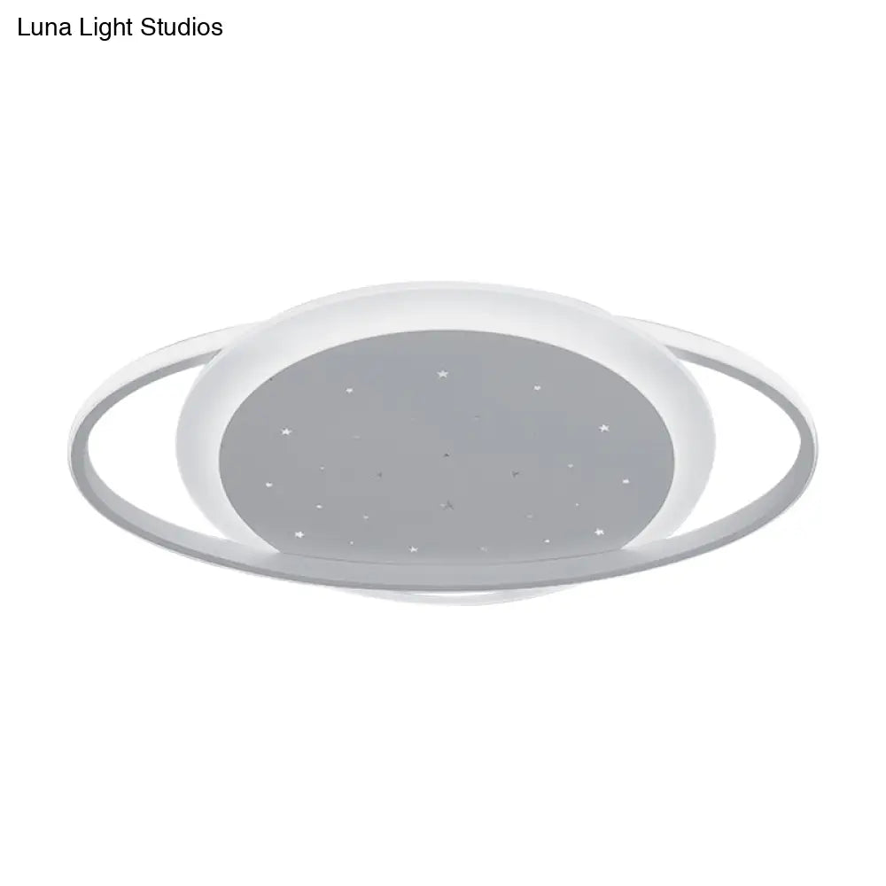 Saturn Led Flush Ceiling Light With Stylish Star Design – Sleek Acrylic Fixture In White