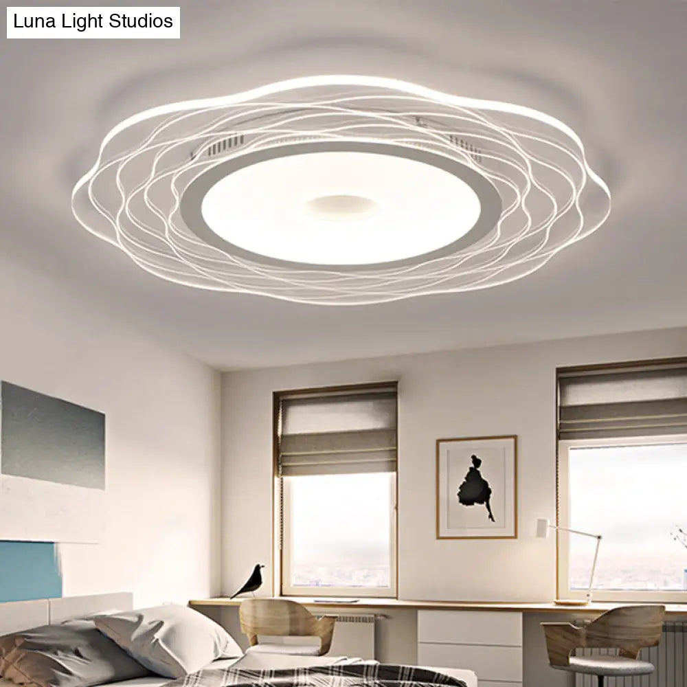 Scalloped Acrylic Led Ceiling Lamp - Super-Thin & Minimalist Design In Warm/White Light Size