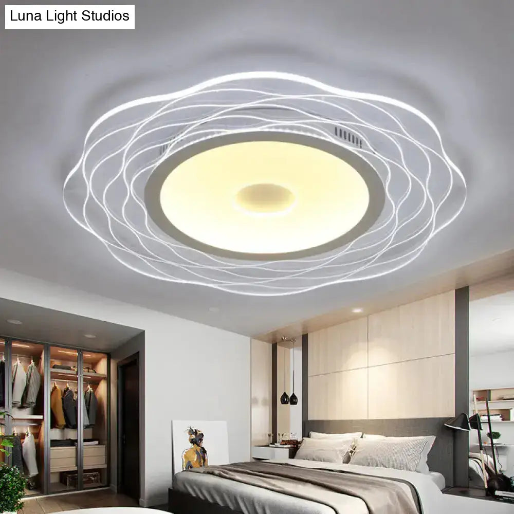 Scalloped Acrylic Led Ceiling Lamp - Super-Thin & Minimalist Design In Warm/White Light Size