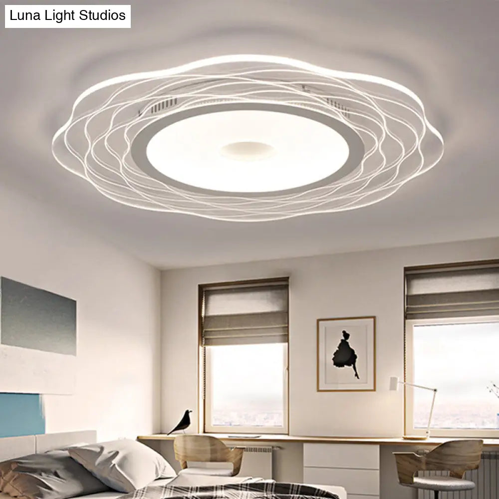 Scalloped Acrylic Led Ceiling Lamp - Super - Thin & Minimalist Design In Warm/White Light Size