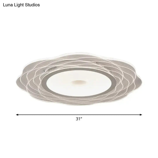 Scalloped Acrylic Led Ceiling Lamp - Super-Thin & Minimalist Design In Warm/White Light Size