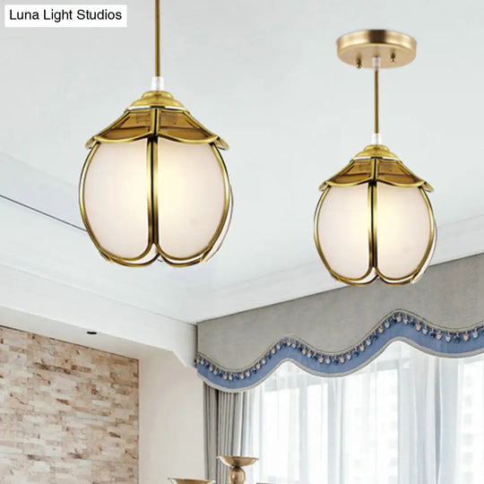 Scalloped Drop Lamp - Colonial Style Ceiling Light For Living Room