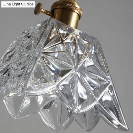 Scalloped Glass Pendant Light For Simple Dining Room Elegance
