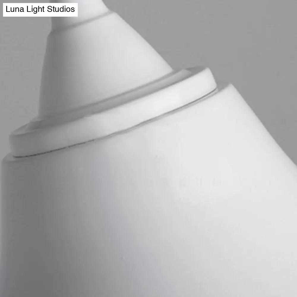 Modern Scalloped Shade Ceiling Pendant - 10/12 Width 1 Bulb Metal White