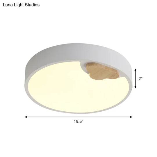 Scandinavian Acrylic Ceiling Light Fixture: White Led Round Flush Mount Lamp 16/19.5 Width