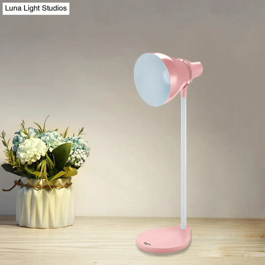 Scarlett - Bendable Reading Lamp: Horn Shade Macaron Iron Desk Light