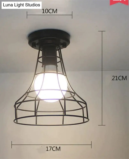 Scarlett- Vintage Industrial Iron Cage Led Ceiling Lights 20