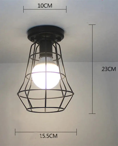 Scarlett Vintage Industrial Iron Cage Led Ceiling Lights 19 Ceiling