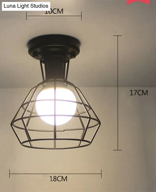 Scarlett- Vintage Industrial Iron Cage Led Ceiling Lights