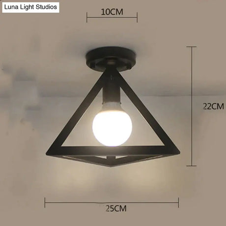 Scarlett Vintage Industrial Iron Cage Led Ceiling Lights Ceiling