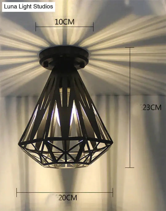 Scarlett- Vintage Industrial Iron Cage Led Ceiling Lights