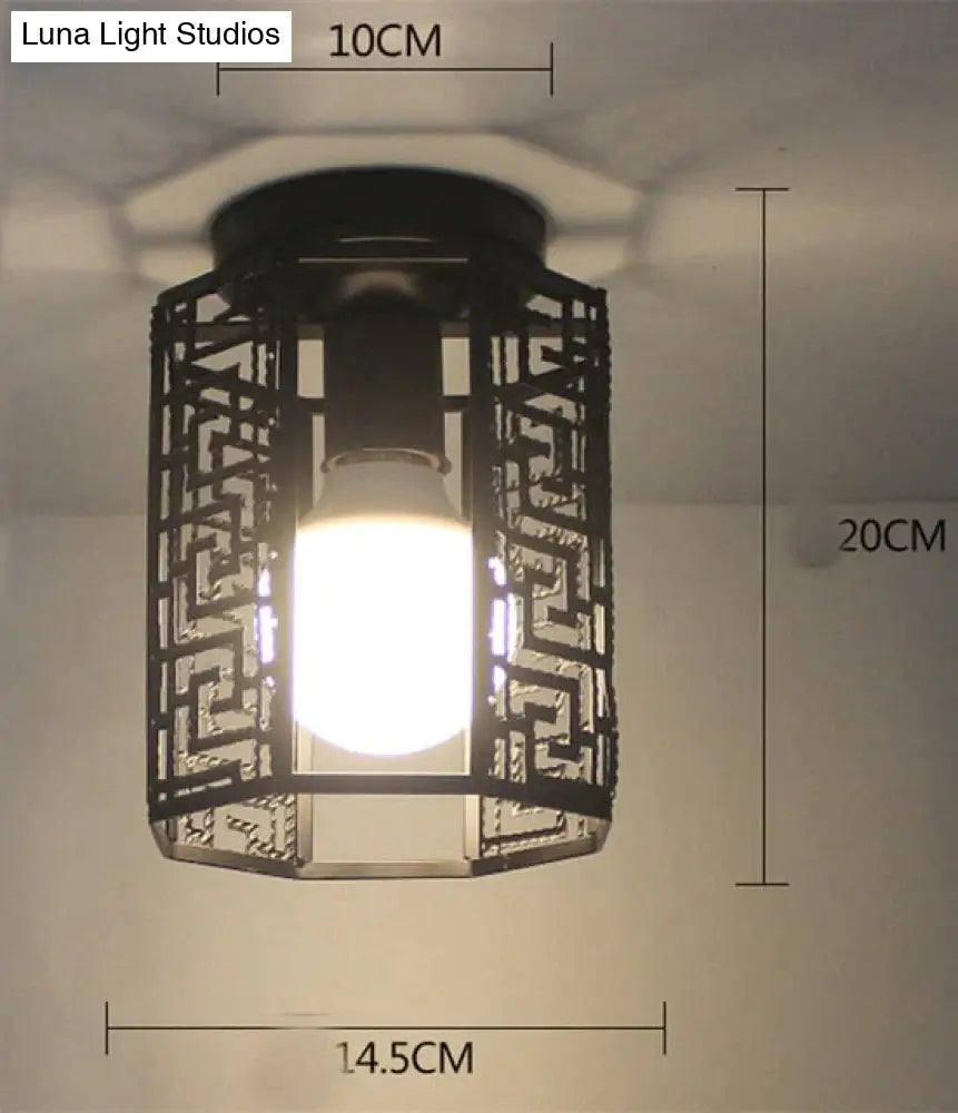 Scarlett- Vintage Industrial Iron Cage Led Ceiling Lights