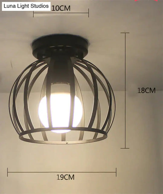 Scarlett- Vintage Industrial Iron Cage Led Ceiling Lights