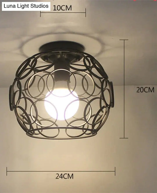 Scarlett- Vintage Industrial Iron Cage Led Ceiling Lights