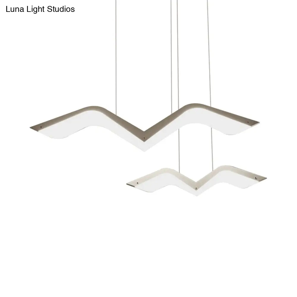 Seagull Multi Light Pendant Led Hanging Lamp In Elegant White Acrylic Shade - Choose From 2 3 4 Or