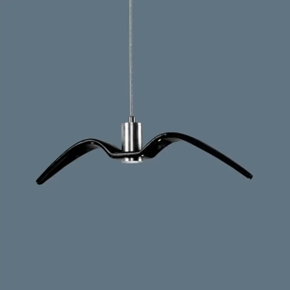 Seagull Resin Suspension Pendant Ceiling Light: Artistic Single-Bulb Fixture For Restaurants Black /