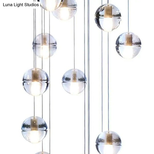 Seedy Glass Meteor Shower Pendant Chandelier: Modern Clear Suspension Light Fixture