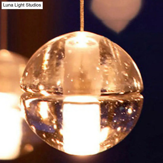 Seedy Glass Meteor Shower Pendant Chandelier: Modern Clear Suspension Light Fixture