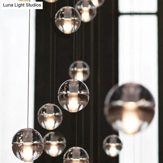 Seedy Glass Meteor Shower Pendant Chandelier: Modern Clear Suspension Light Fixture