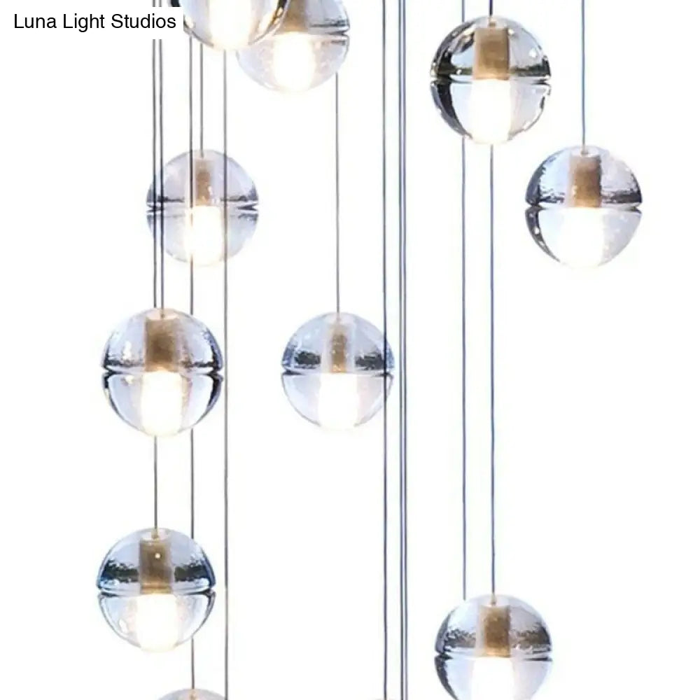 Modern Meteor Shower Multi-Light Pendant Chandelier With Clear Seedy Glass