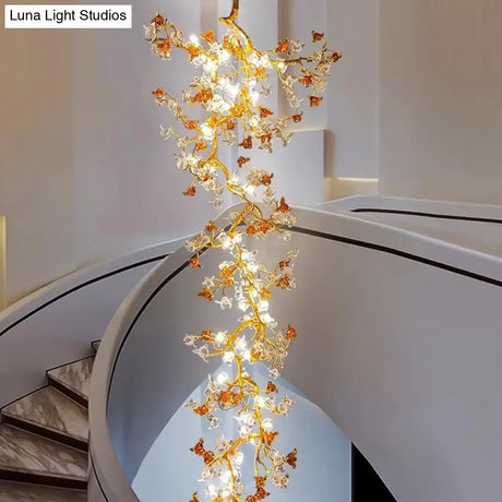 Selene Victorian Palm Crystal Chandelier Brass Pendant Light for Villa & Hotels chandelier