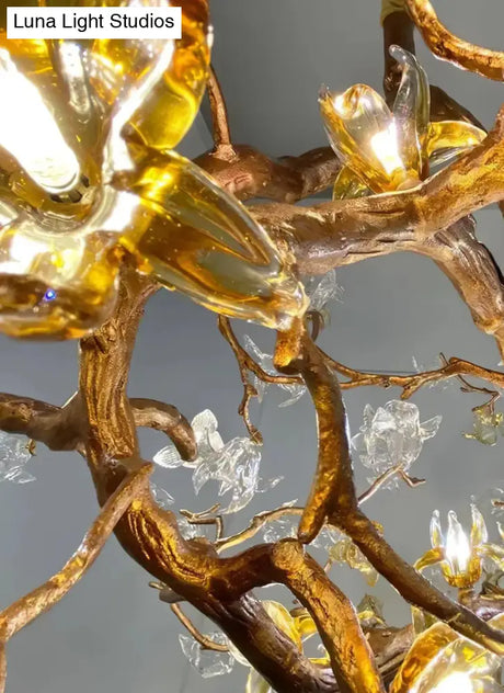 Selene Victorian Palm Crystal Chandelier Brass Pendant Light for Villa & Hotels chandelier