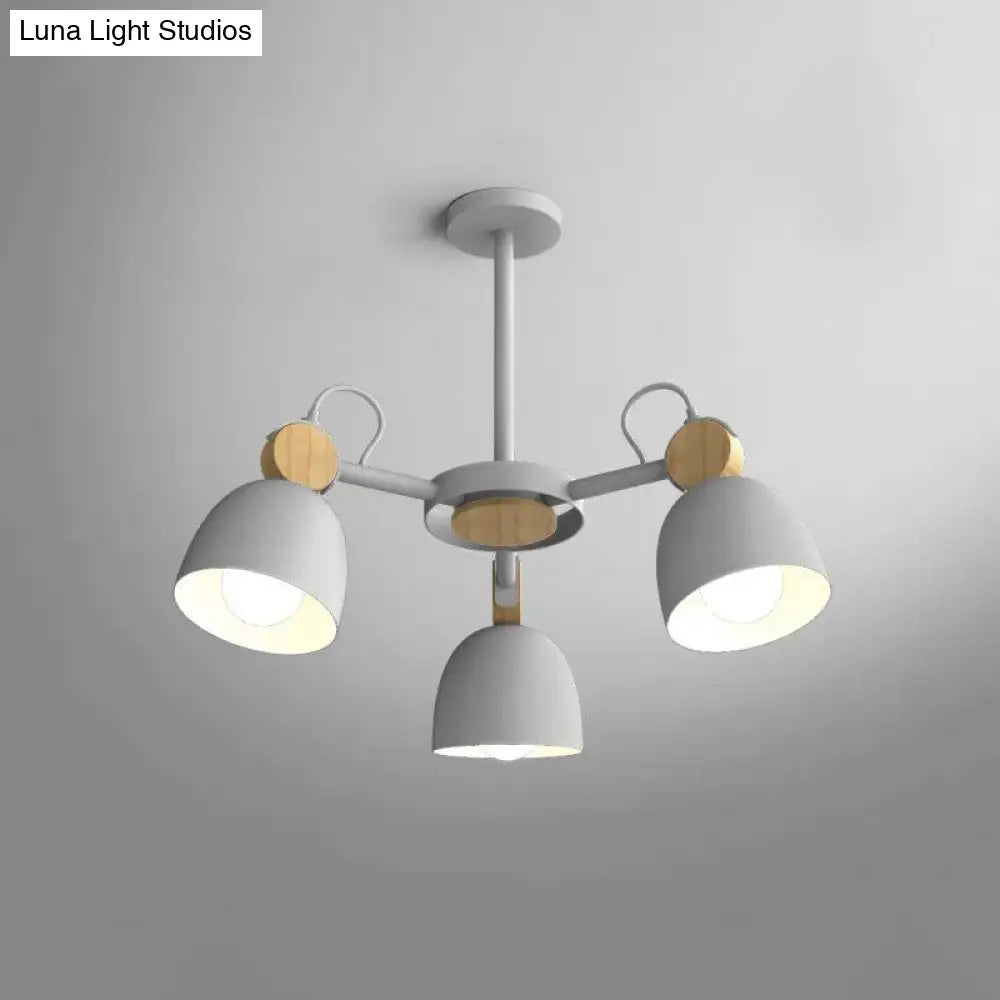 Semi Flush Dome Light With Adjustable Wood Joint For Modern Close - To - Ceiling Lighting
