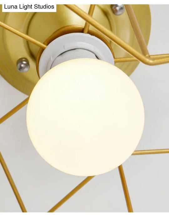 Semi Flush Industrial Metal Chandelier For Bedroom - Stylish Ceiling Mount Lighting
