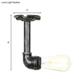 Semi Flush Vintage Aged Brass/Silver/Bronze Angle Pipe Ceiling Mount Light Fixture - 1