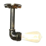 Semi Flush Vintage Aged Brass/Silver/Bronze Angle Pipe Ceiling Mount Light Fixture - 1 Antique