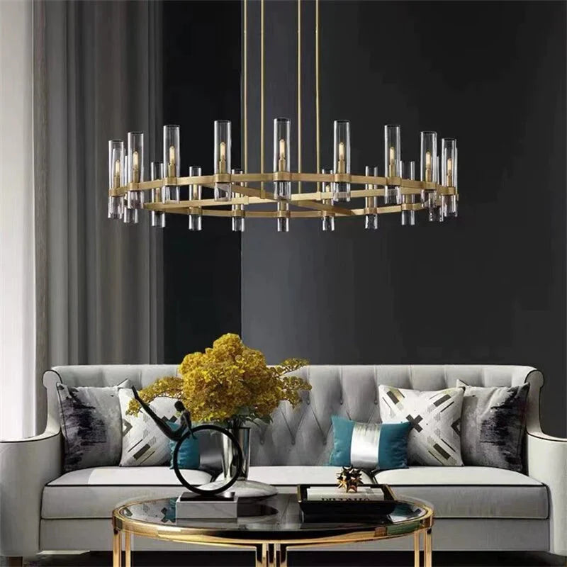 Serenity - American Loft Lighting  clear glass round Chandelier